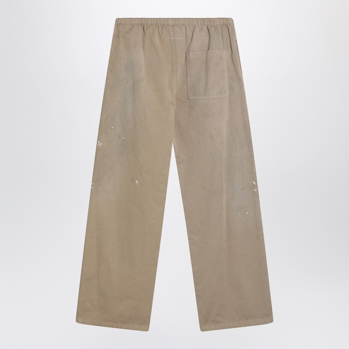 MM6 Maison Margiela Wide beige trousers with brushstrokes